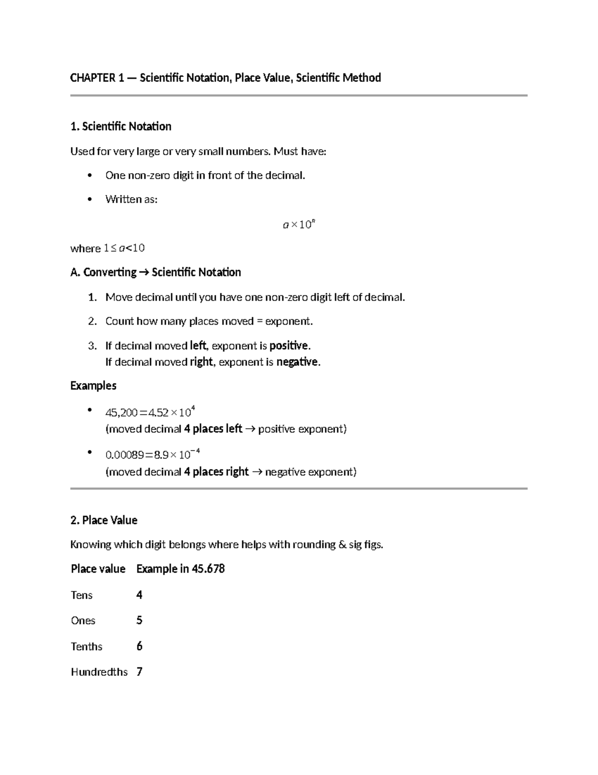 Chem 1033 Final Exam Study Guide: Scientific Notation to Functional ...