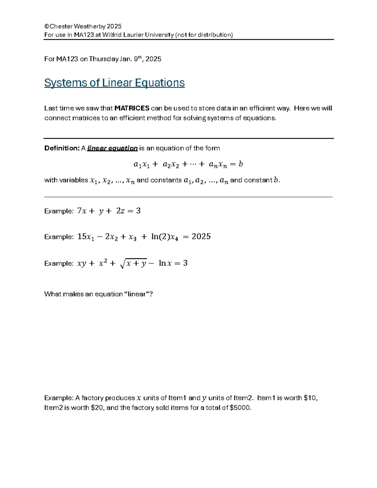 Week 1 2 Lecture Slides - For use in MA123 at Wilfrid Laurier ...