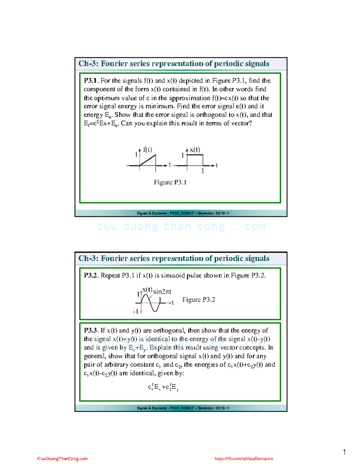 Fourier Series Representation of Periodic Signals - Signal Systems ...