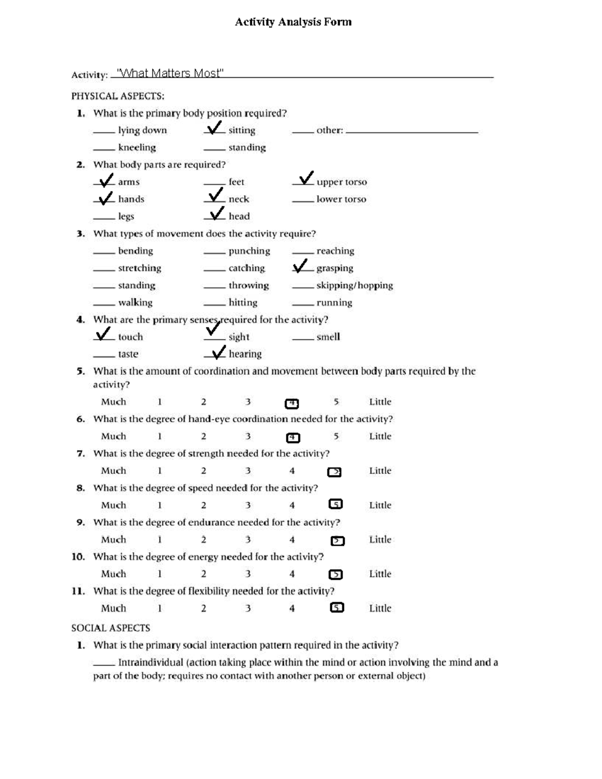 Activity Analysis Form Stumbo & Peterson - LEI 3703 - Activity Analysis ...