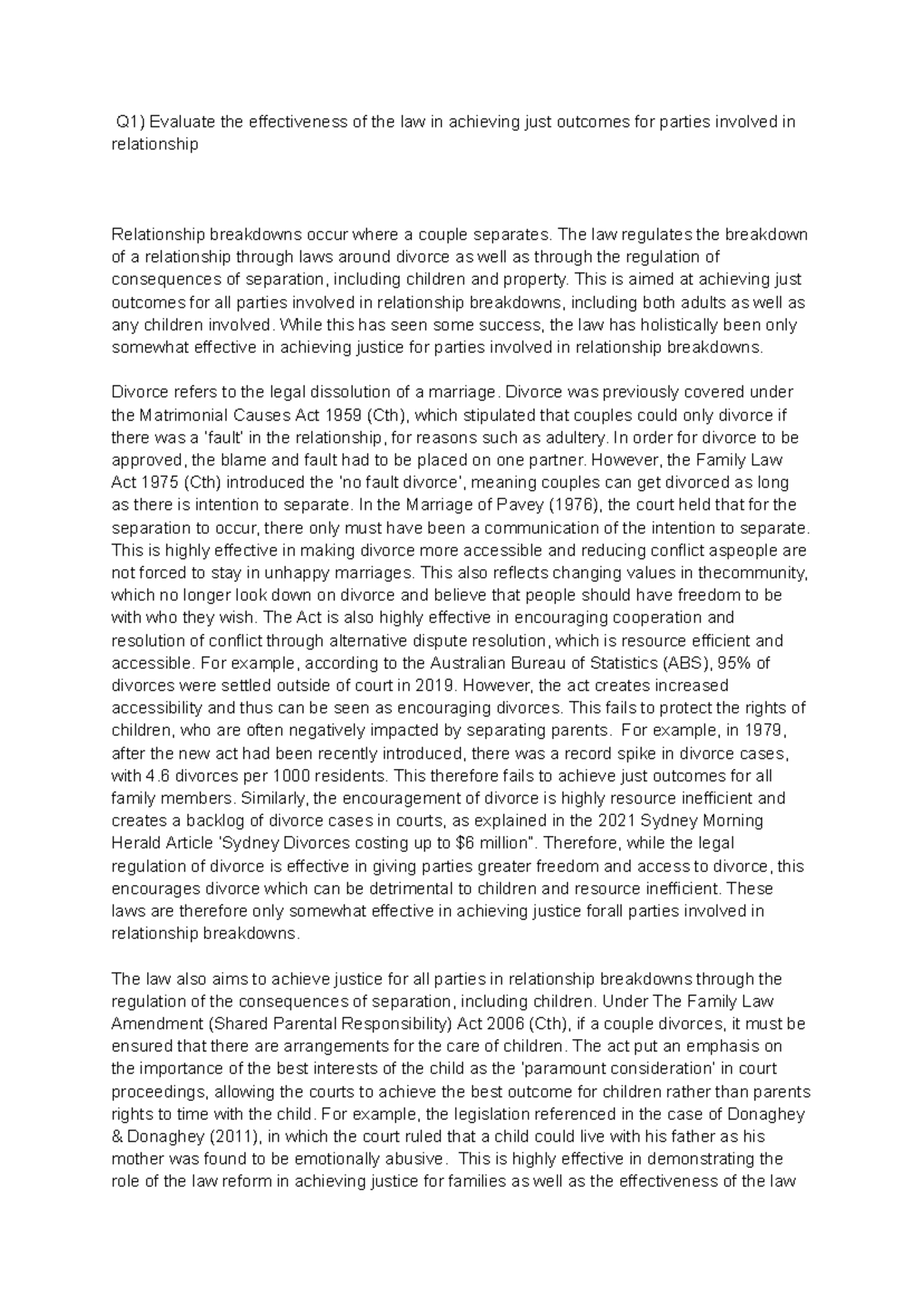 ELAN Latifi Legal Assignment - Q1) Evaluate the effectiveness of the ...