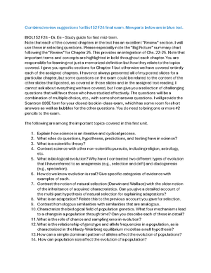 Taxonomic Classification Notes for Exam 2 - Biology 101 - Notes: Names ...