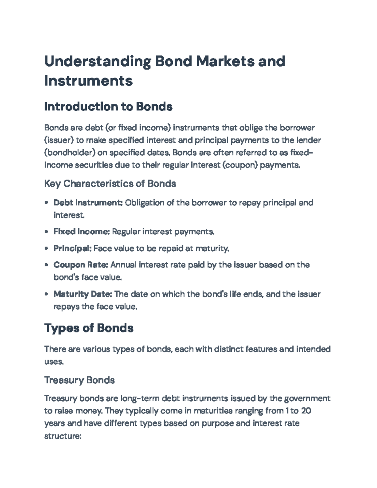 Understanding Bond Markets and Instruments: Key Characteristics and ...