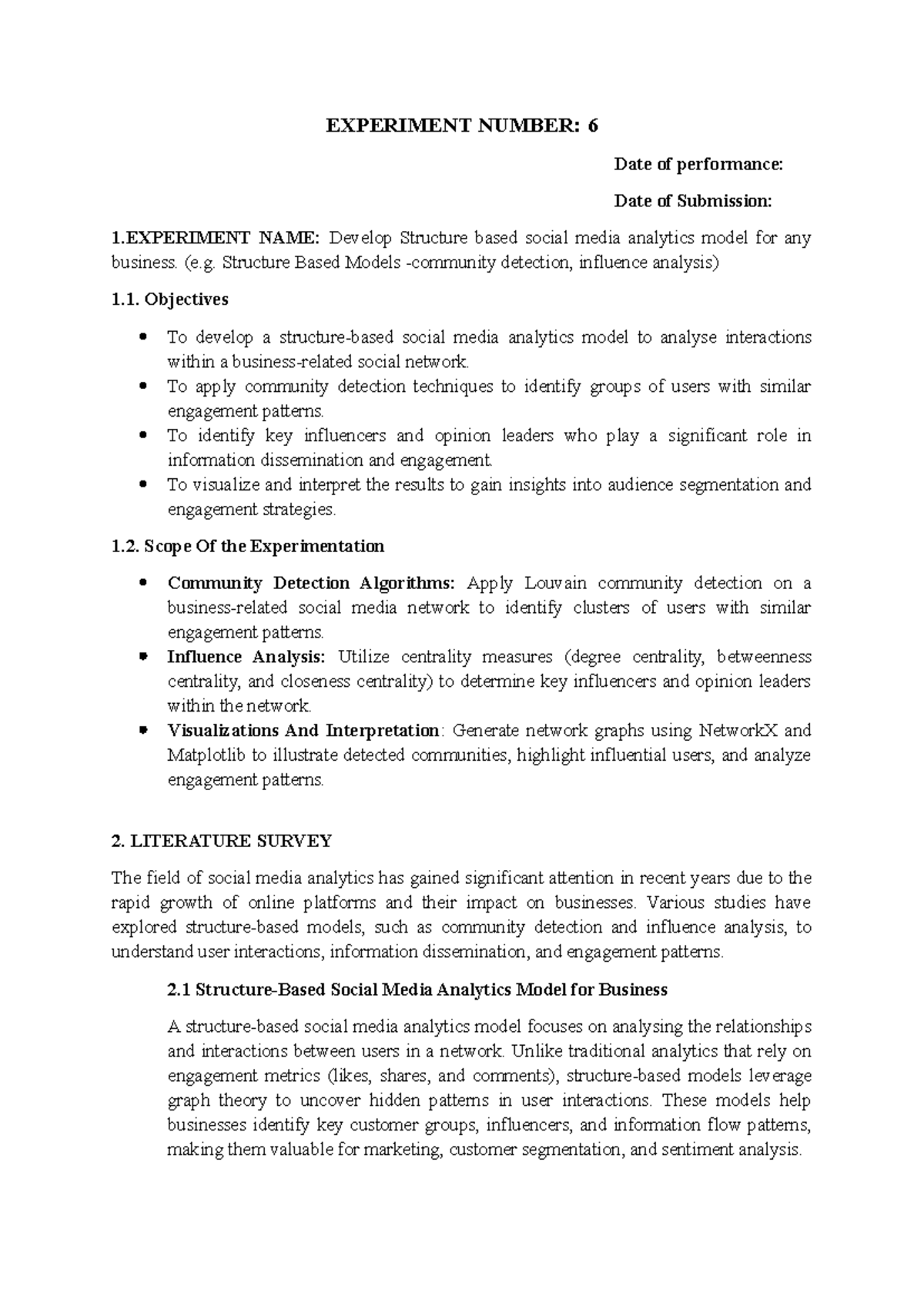 SMA EXP 6 - Developing a Social Media Analytics Model for Business ...