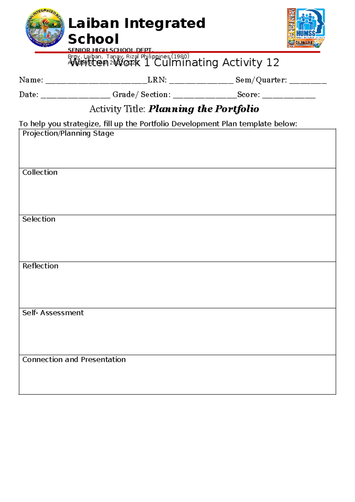 WW1 in Culminating Activity 12 - Written Work 1 Culminating Activity 12 ...