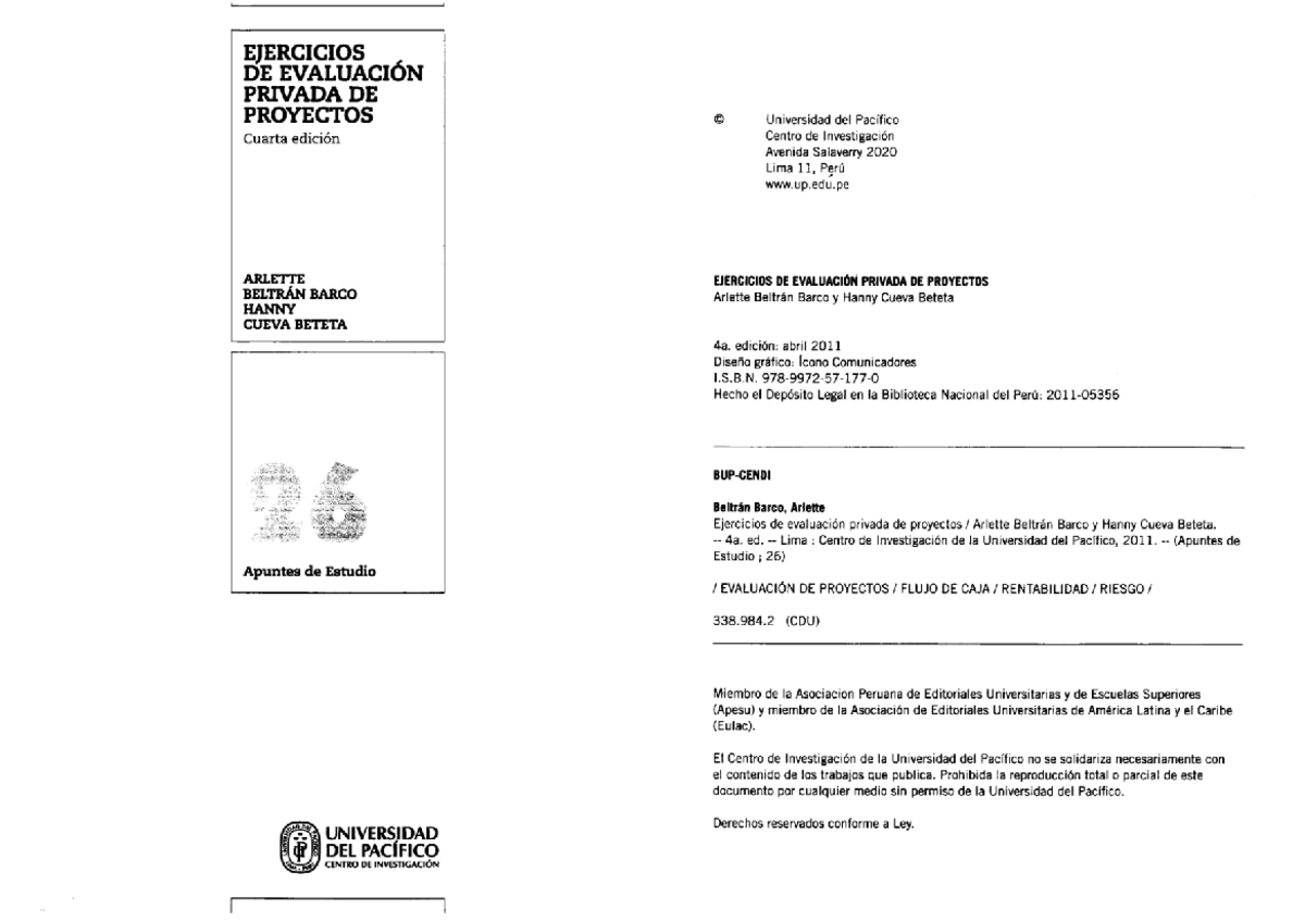 Evaluación Privada de Proyectos - Ejercicios 4TA ED - TOAZ - Document Preview