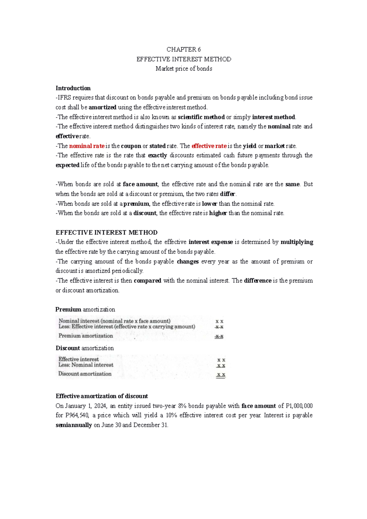 CHAPTER 6 IA2 - Effective Interest Method and Bond Amortization - Studocu