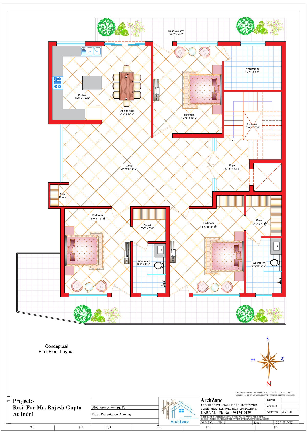 First Floor Plan for Residential Project - ArchZone Drawing - Studocu