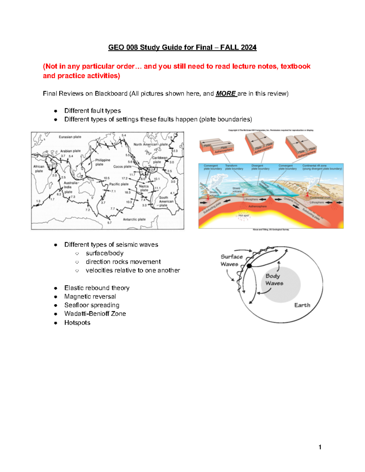 GEO008 FALL 2024 - Summary - GEO 008 Study Guide for Final – FALL 2024 ...