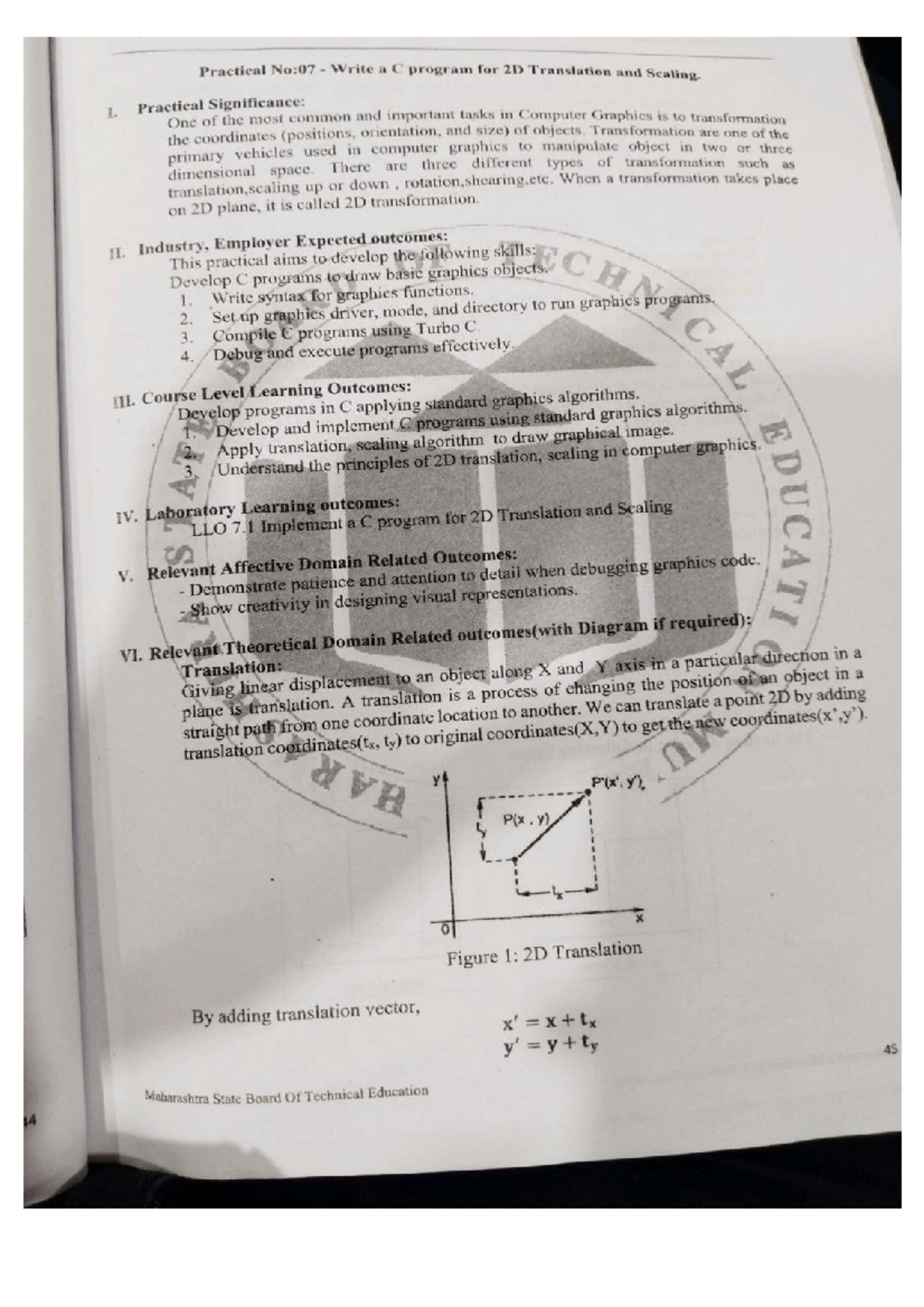 Practical No: 07 - C Program for 2D Translation & Scaling in Computer ...