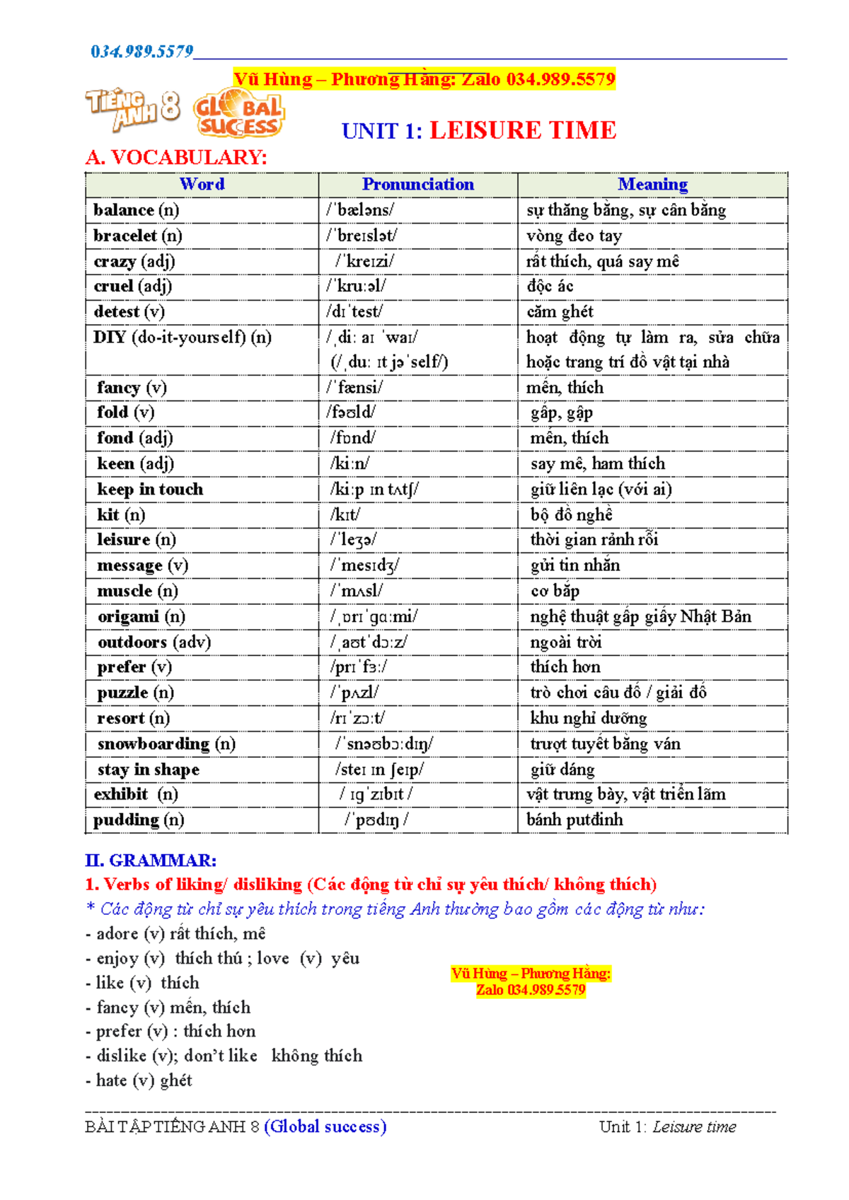 BAI TAP UNIT 1 - aaaaaaaaaaaaaaaaaaaaaaaaaa - Vũ Hùng – Phương Hằng ...