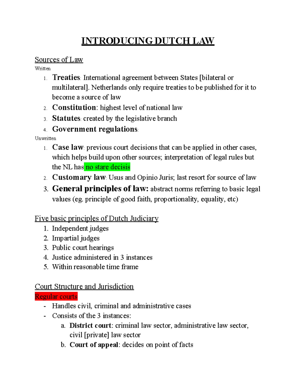 Admin Law LLS Summary: Key Principles & Dutch Legal Sources - Studeersnel