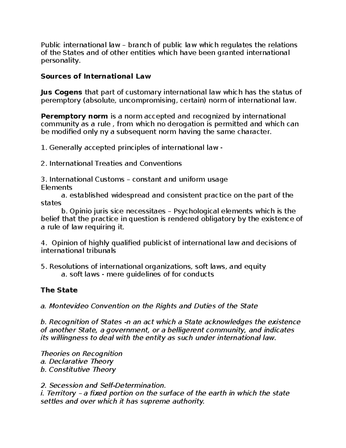 PIL 101: Comprehensive Review of Public International Law Principles ...