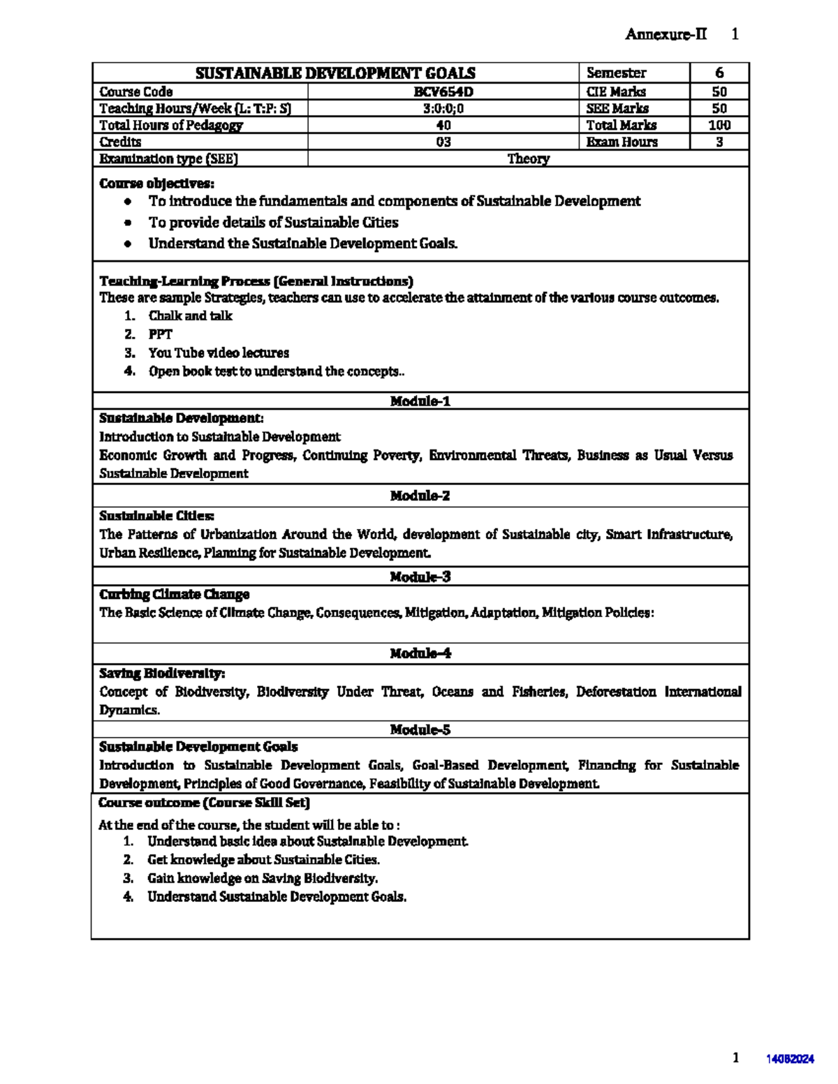 Sustainable Development Goals (SDG) Syllabus - BCV654D Semester 6 - Studocu