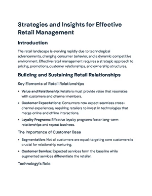 Retail Management - Study Notes & Assignments - Studocu