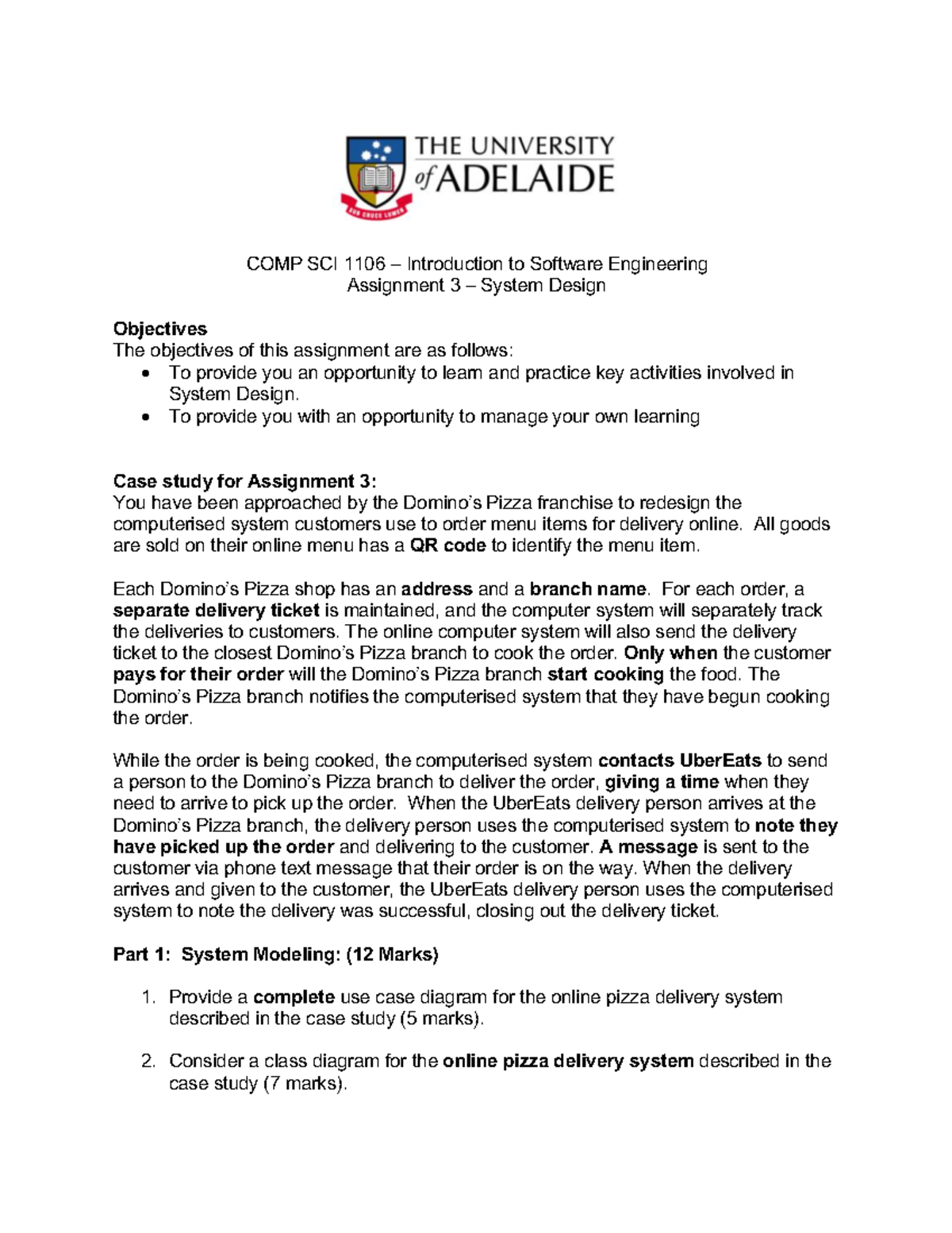 COMP SCI 1106 Assignment 3 (1) - COMP SCI 1106 – Introduction to ...