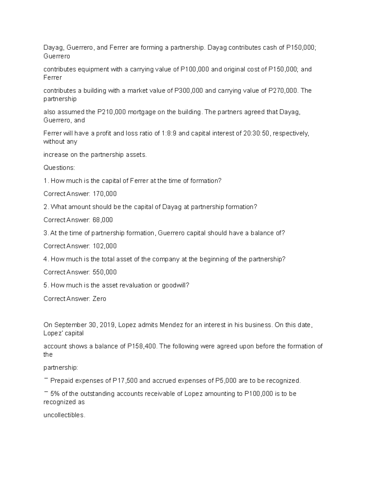 Partnership Formation & Capital Contributions Analysis (ACCT 101) - Studocu