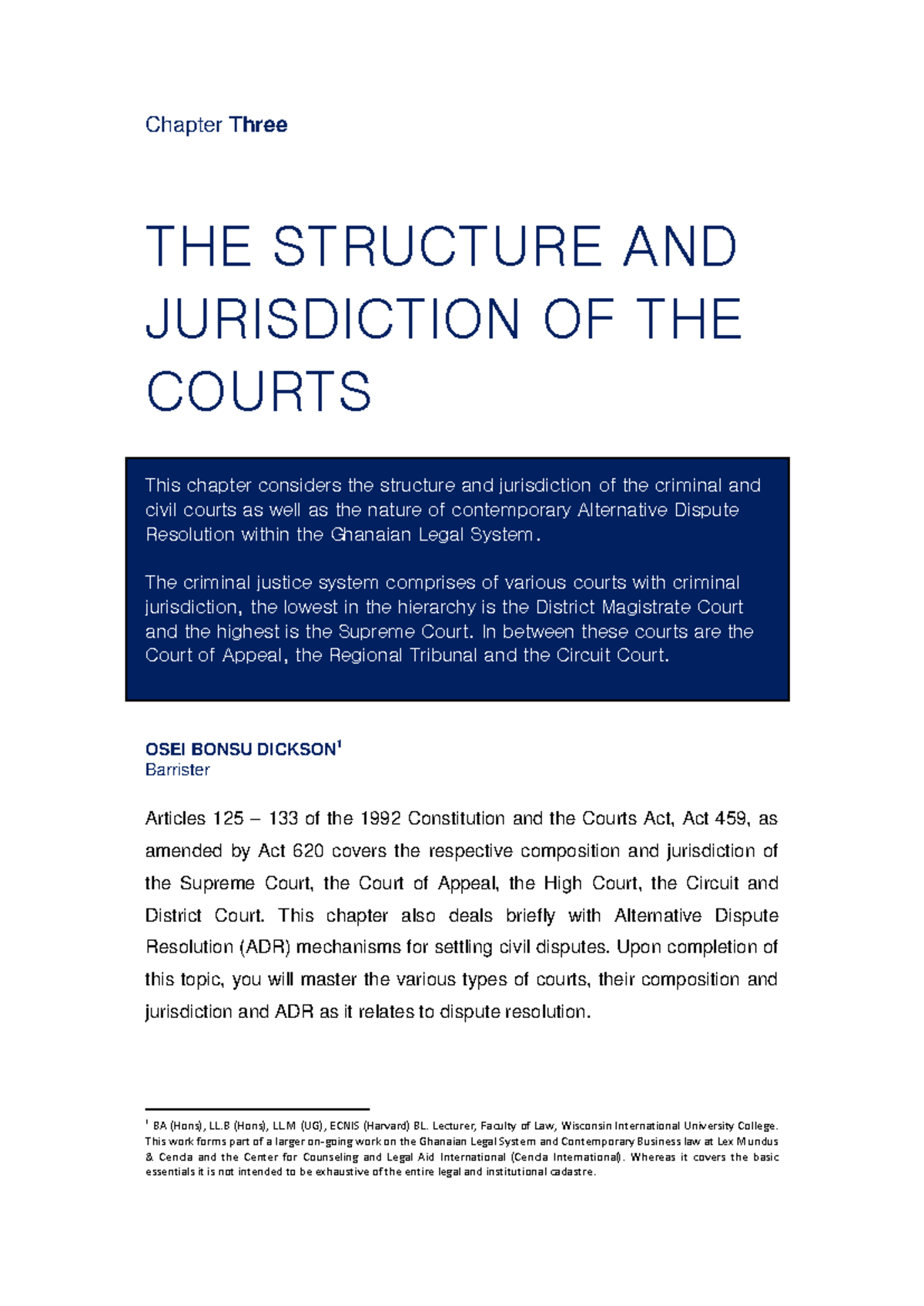 **Law 101: Structure & Jurisdiction of Courts in Ghana** - Studocu