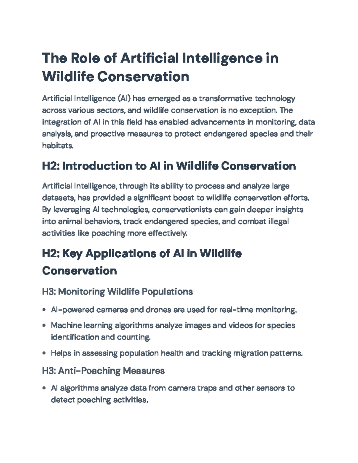 The Role of AI in Wildlife Conservation: Innovations & Challenges - The ...