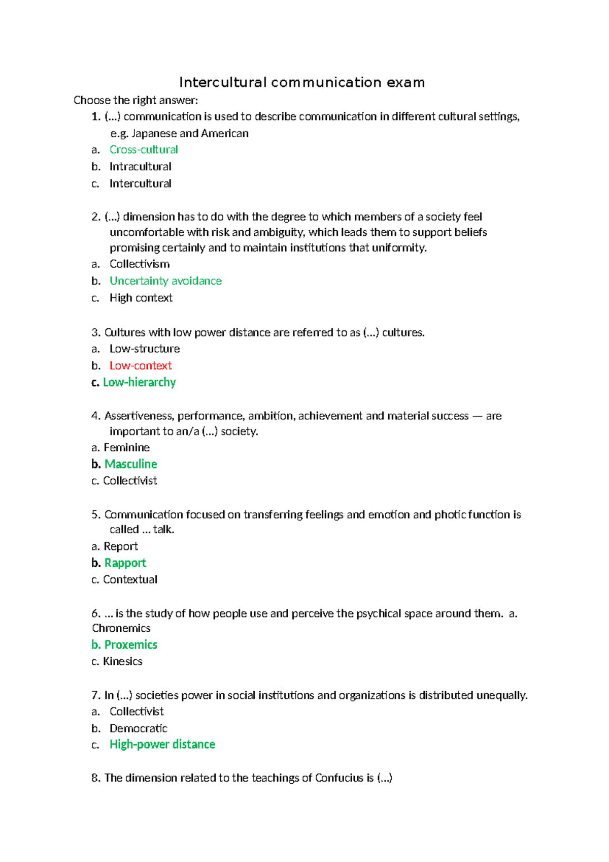 Intercultural Communication Exam (Course Code: KOM 101) - Studocu