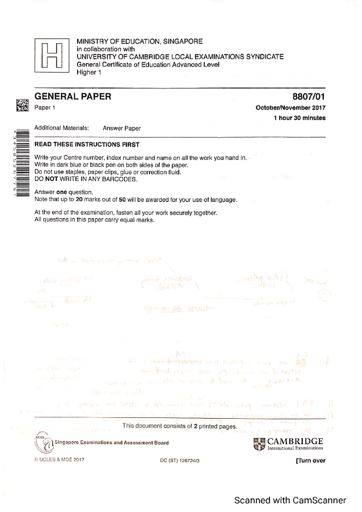 GP paper 1 - h1 - General Paper - Studocu