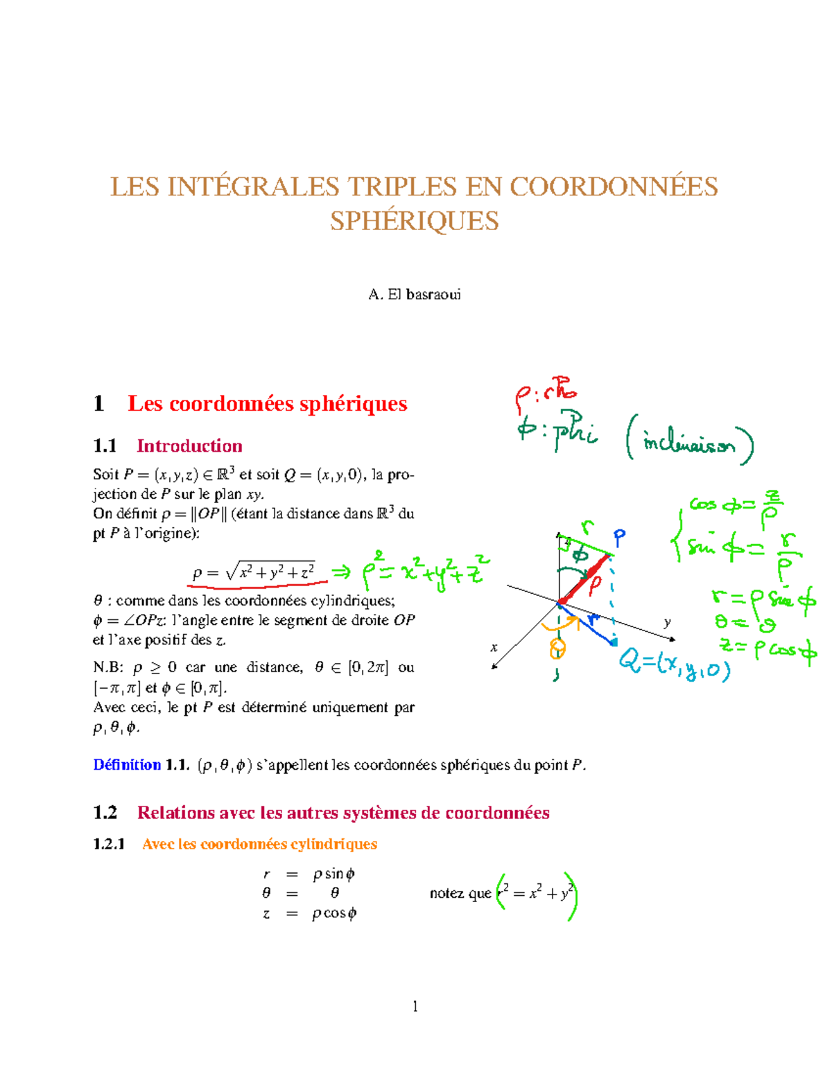 2722 CH7 P3 Intégrales Triples en Coordonnées Sphériques Studocu — free download