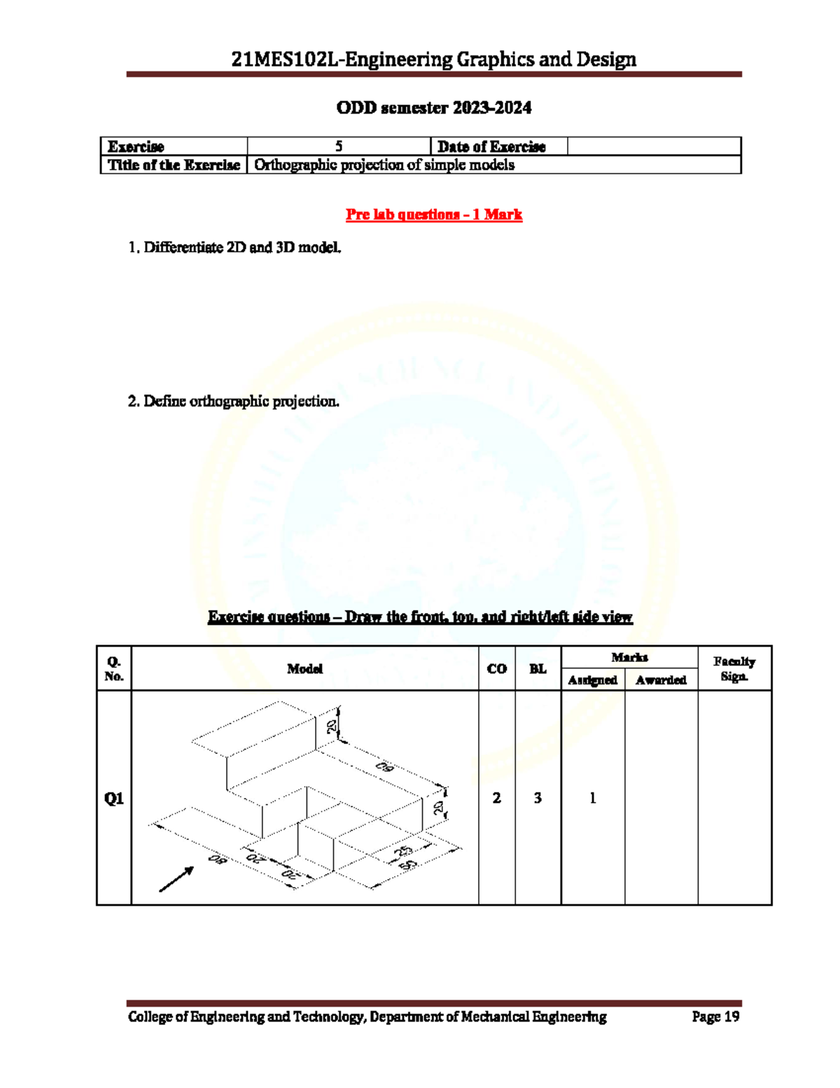 EXAM Paper - design and analysis of algorithm - Graphics and Design ODD ...