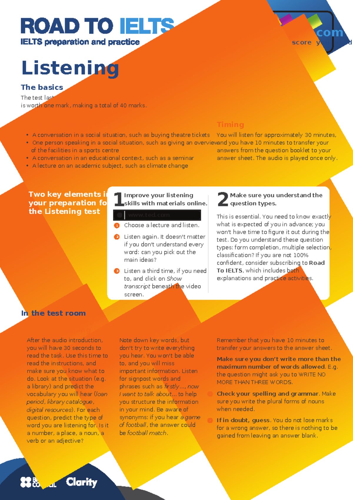 Guide 1812 - IELTS Listening Test Preparation Strategies - Studocu