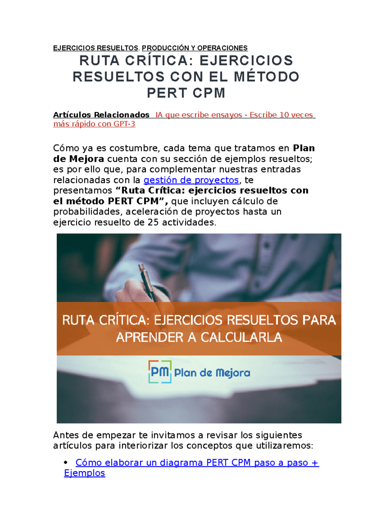 Ejercicios Resueltos PERT-CPM en Producción y Operaciones - Studocu