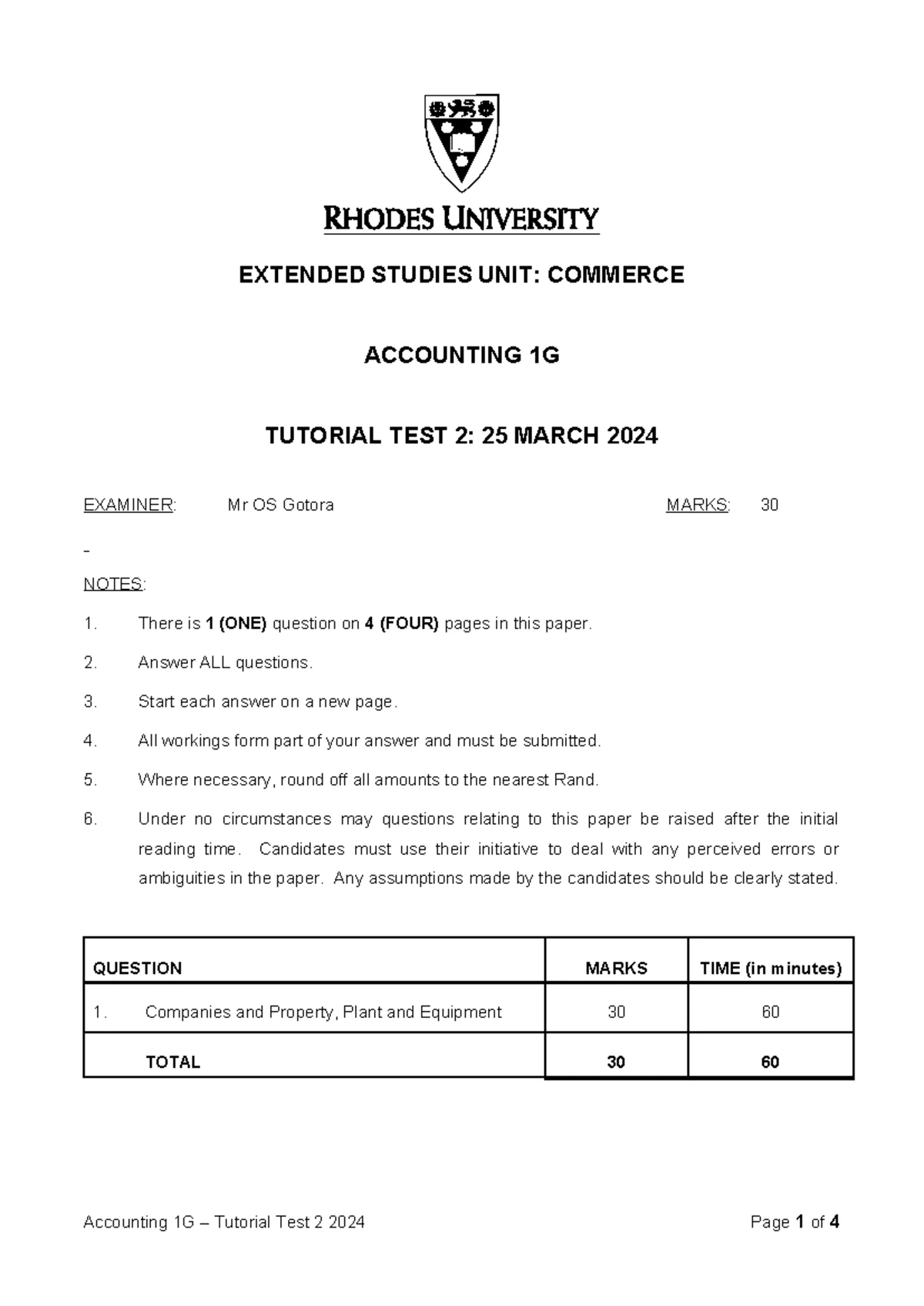 Accounting 1G Tutorial 9 Solutions - 5 May 2025 - Studocu