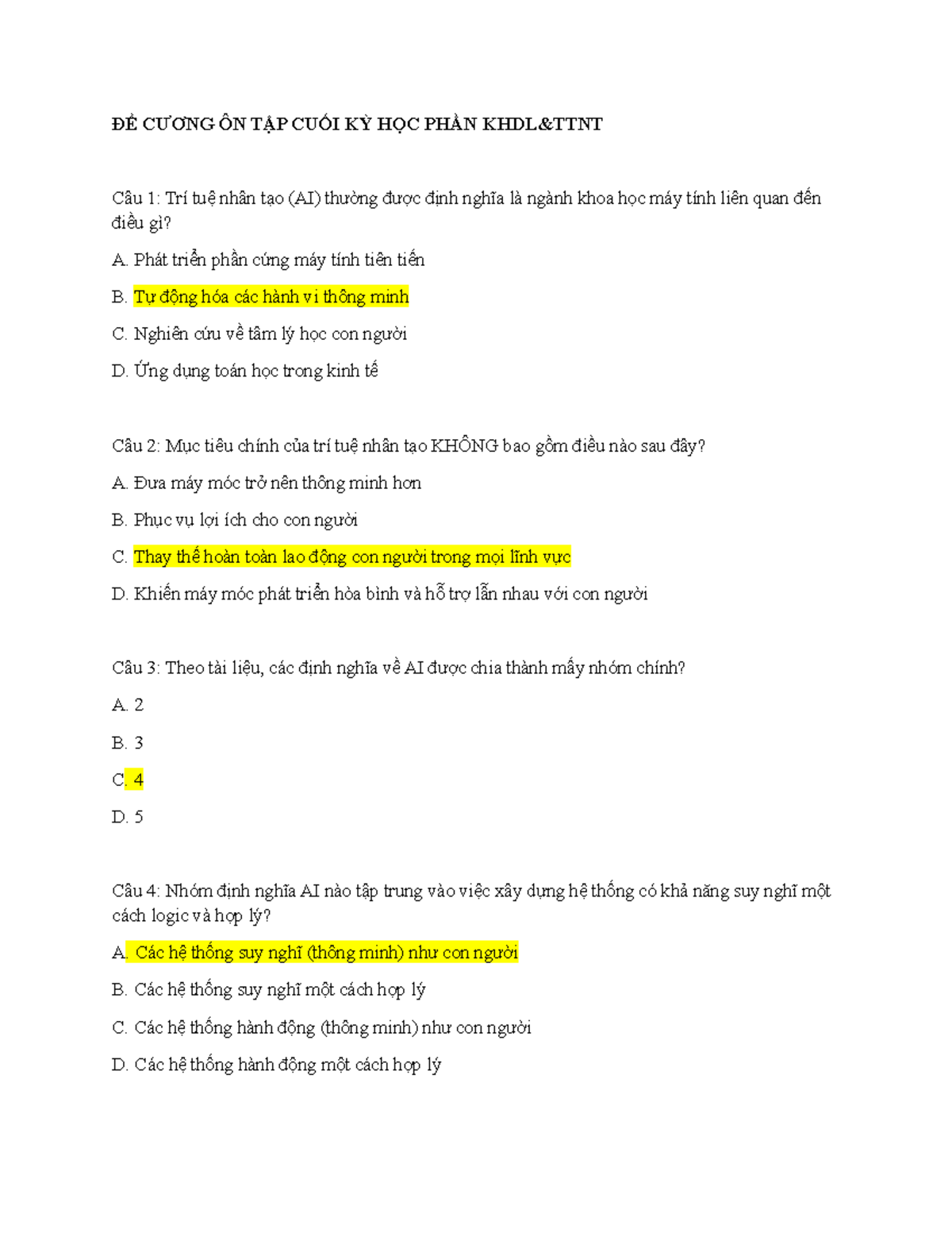 Đề Cương Ôn Tập Cuối Kỳ KHDL-TTNT (116) - Document Preview