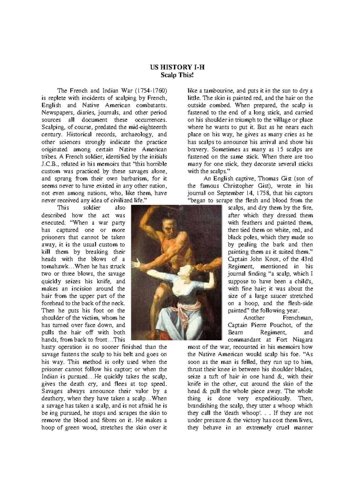 US HISTORY I-H: The Practice and Impact of Scalping (1754-1760) - Studocu