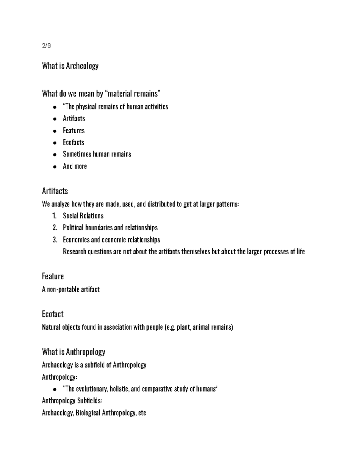 Anthro 102 - Intro to Archaeology: Key Concepts and Processes - Studocu