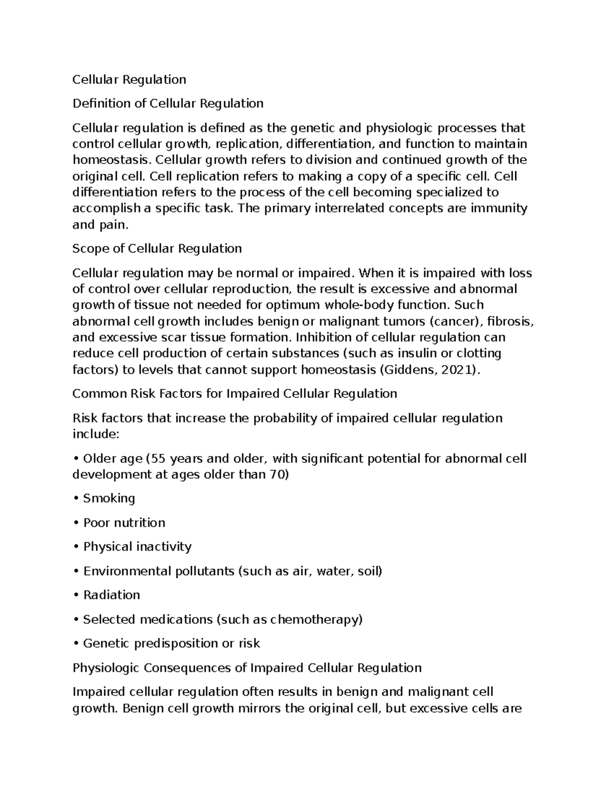 Cancer Treatment and Cellular Regulation Strategies: A Nursing ...