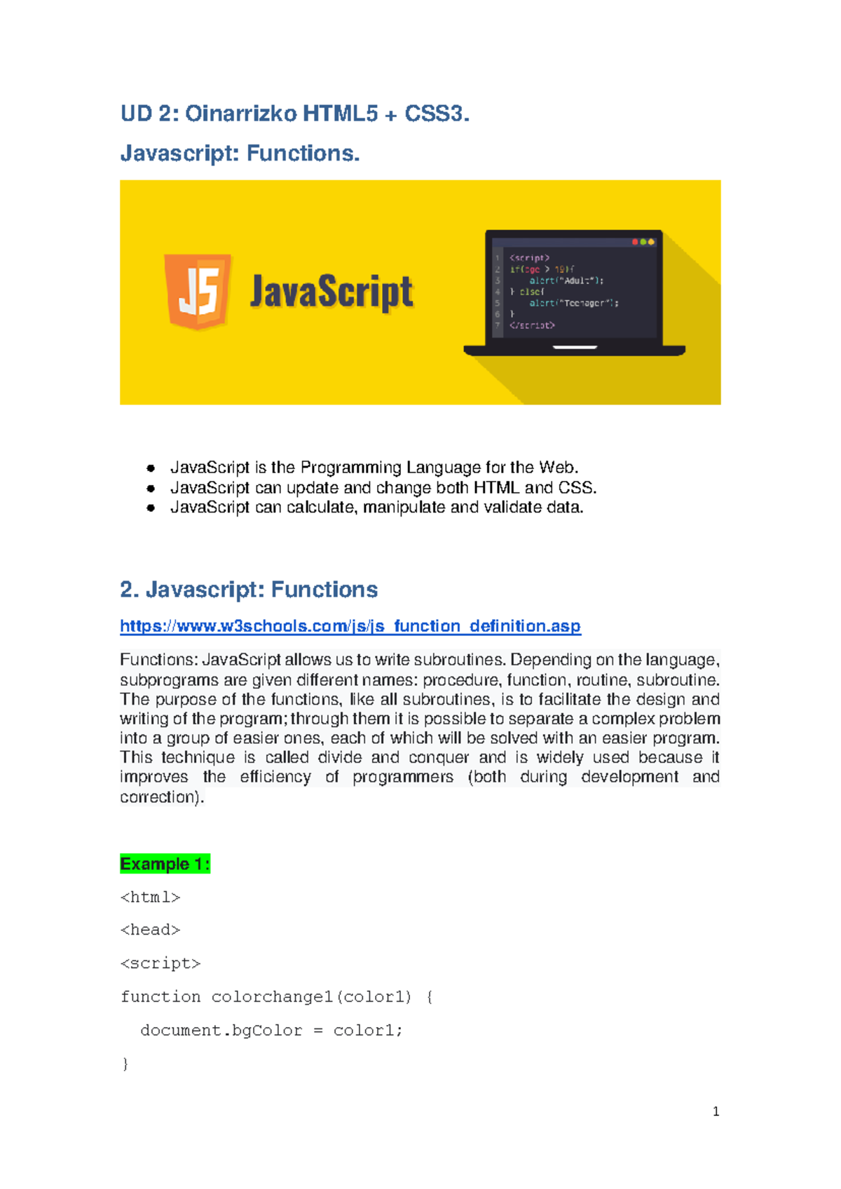 LMAR UD4 JavaScript 3 - Function Definition and Examples - Studocu
