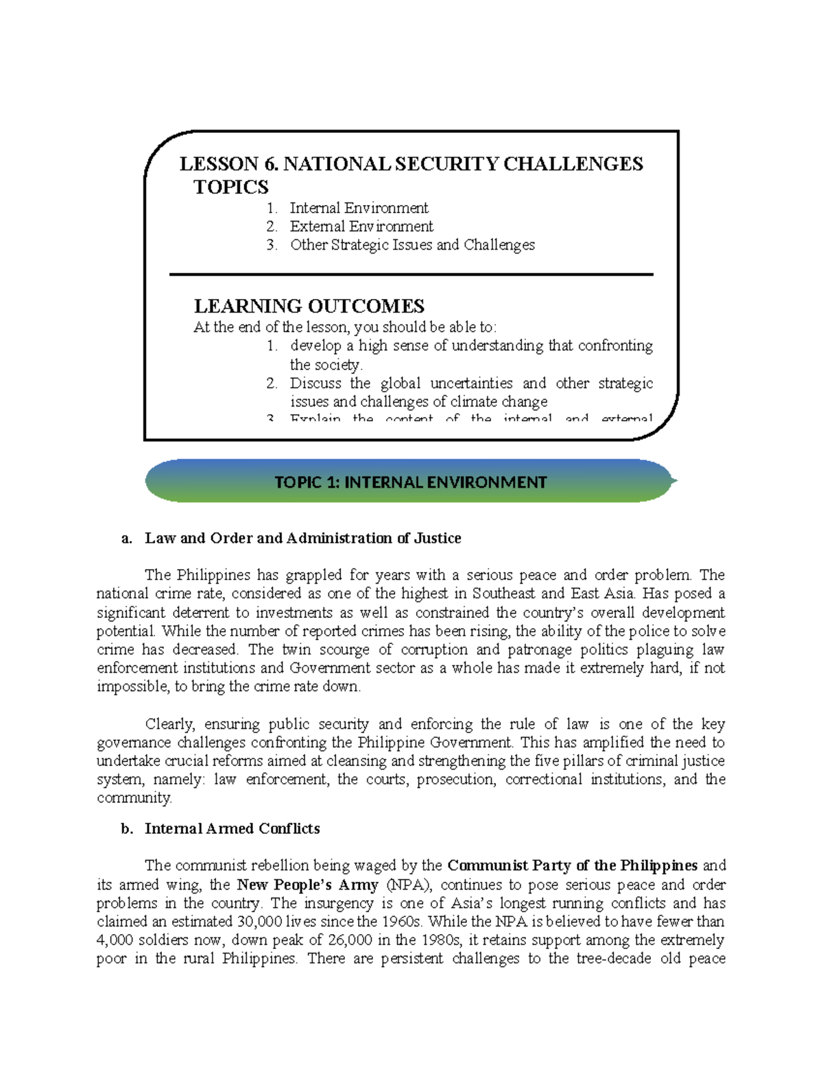 Lesson-6 CWTS FIRST SEMESTER - a. Law and Order and Administration of ...