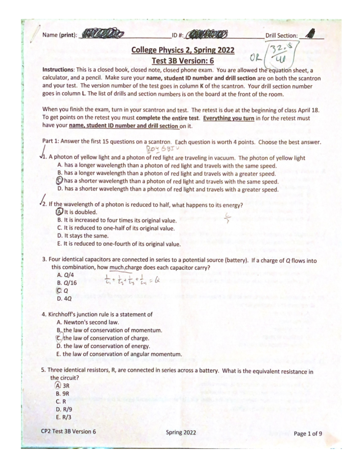 CP2 Physics 2 Exam 3B - Spring 2022 - Study Guide - Studocu