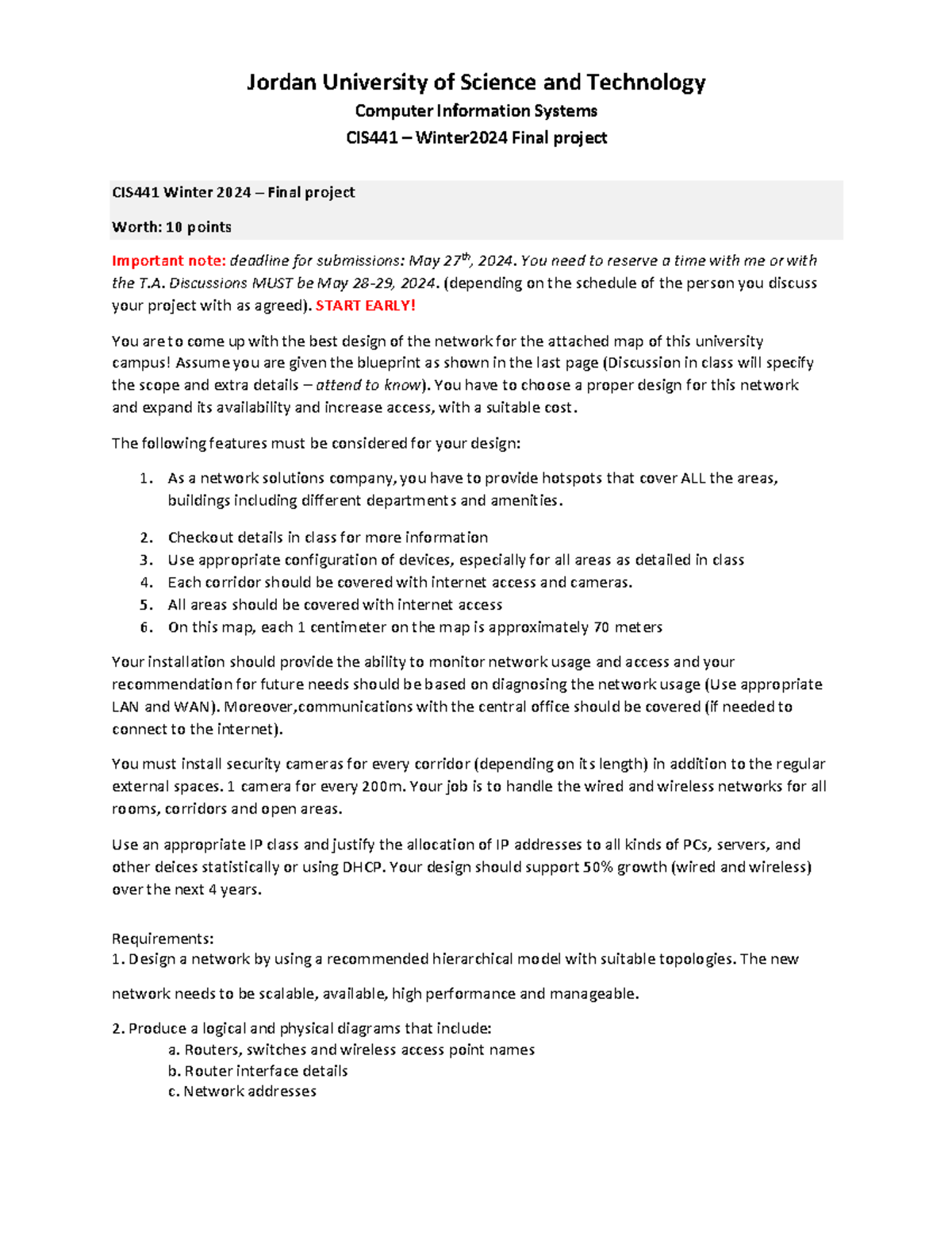 CIS441-Winter 2024 Final Project: Network Design for Campus Layout ...