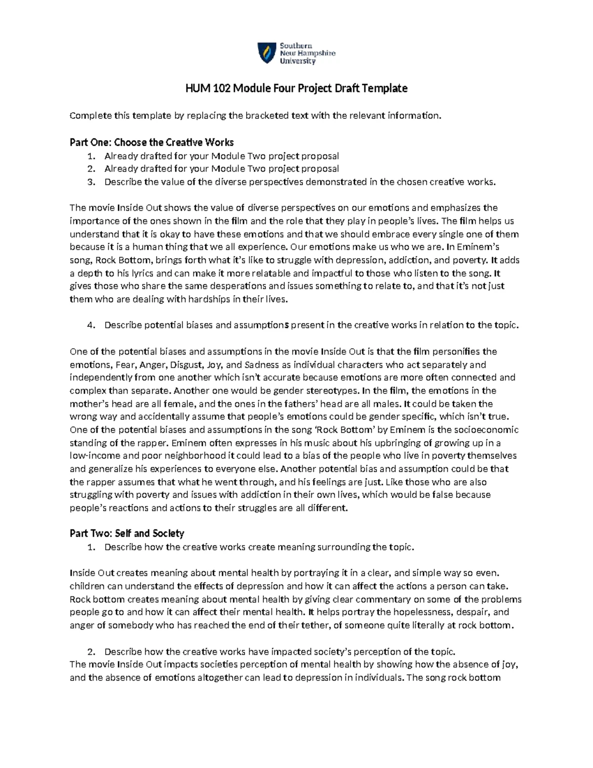HUM 102 Module Two Project Proposal on Mental Health Insights - Studocu