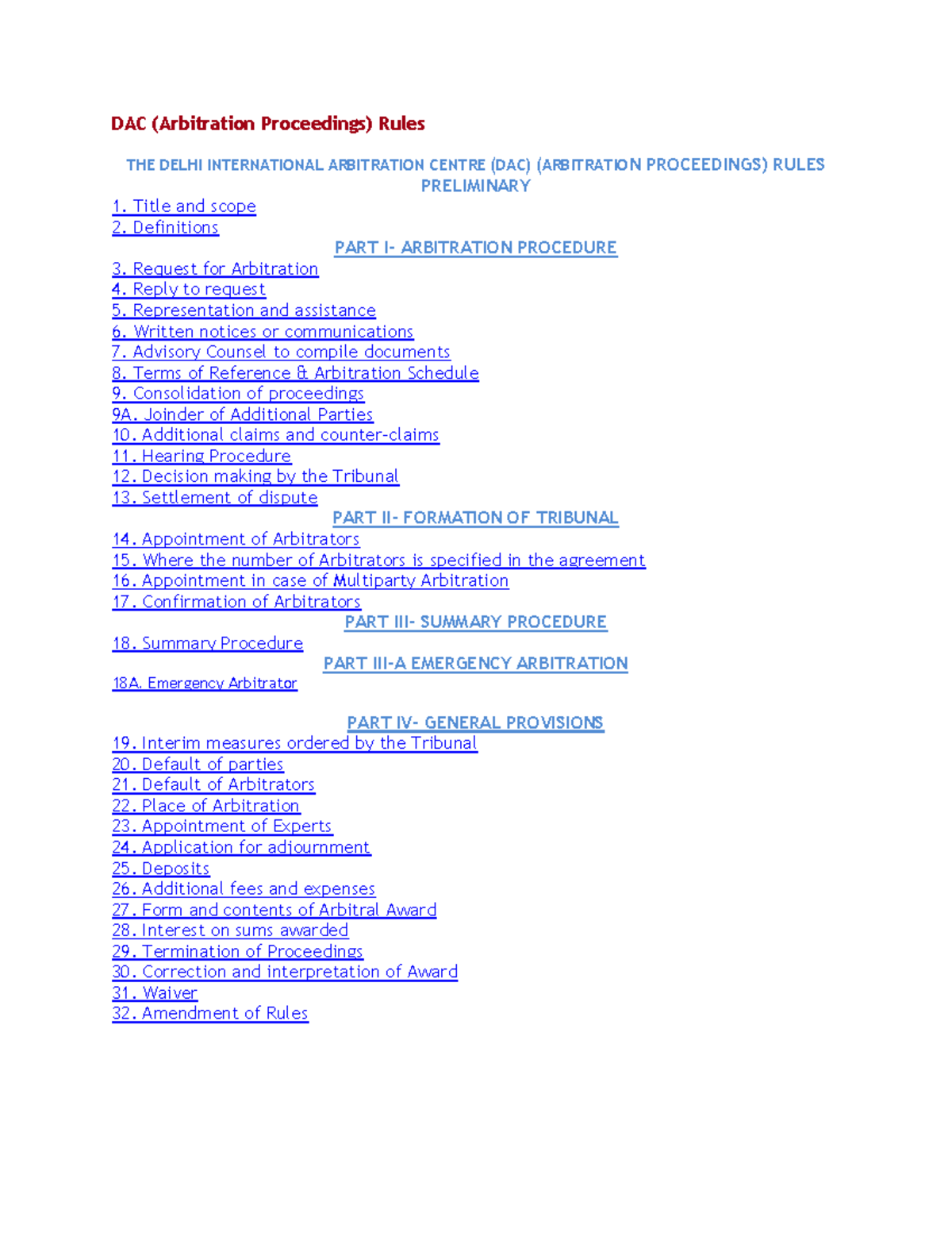 DAC Arbitration Proceedings Rules: Comprehensive Guide to Procedures ...