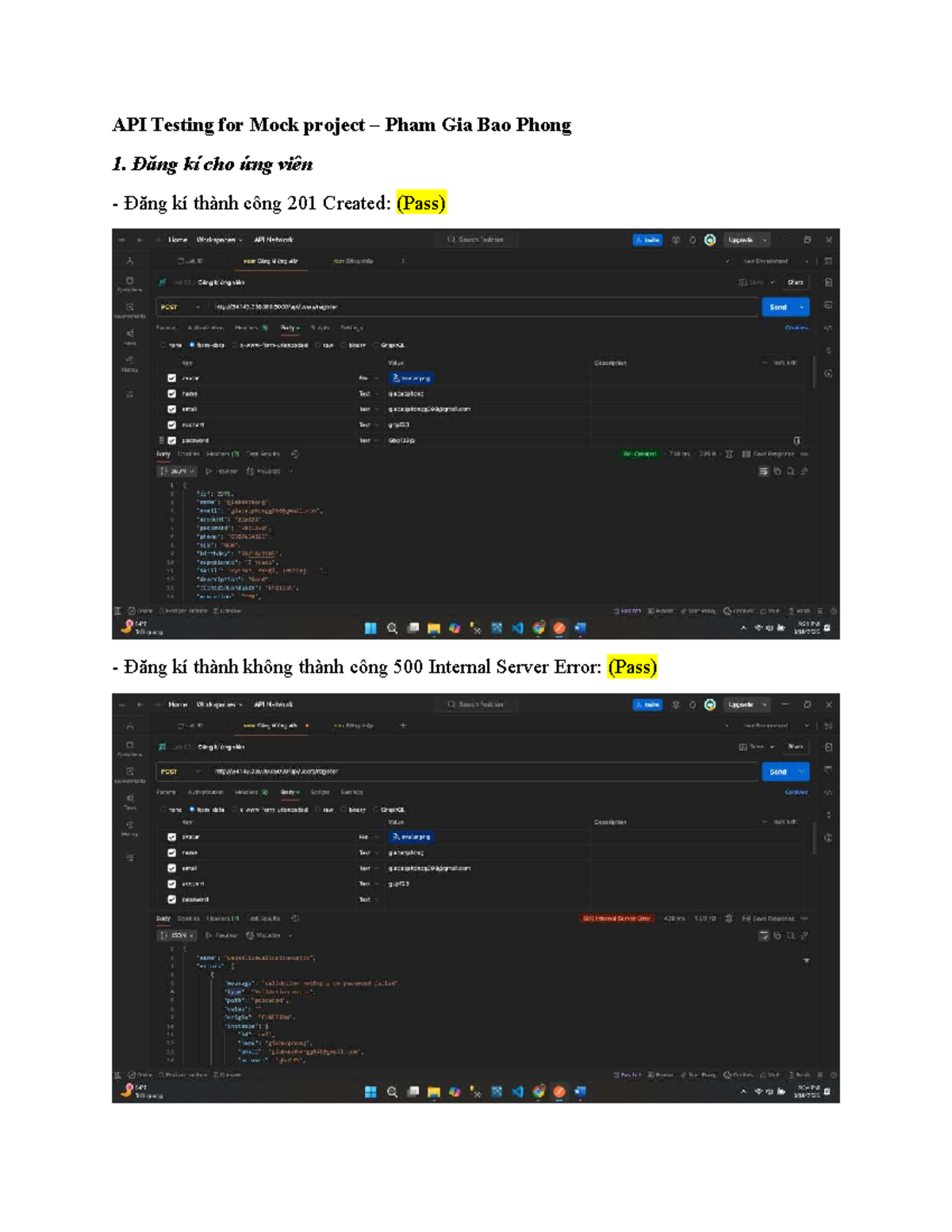 API Testing for Mock Project: Job Search System Test Cases - Studocu