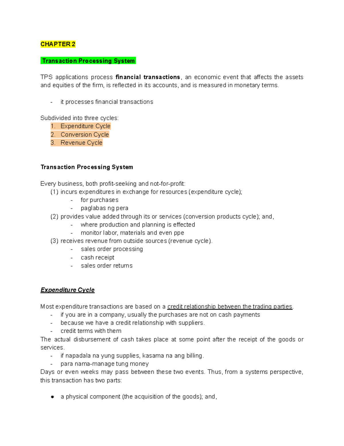 CHAPTER 2: Transaction Processing System (TPS) Overview and ...