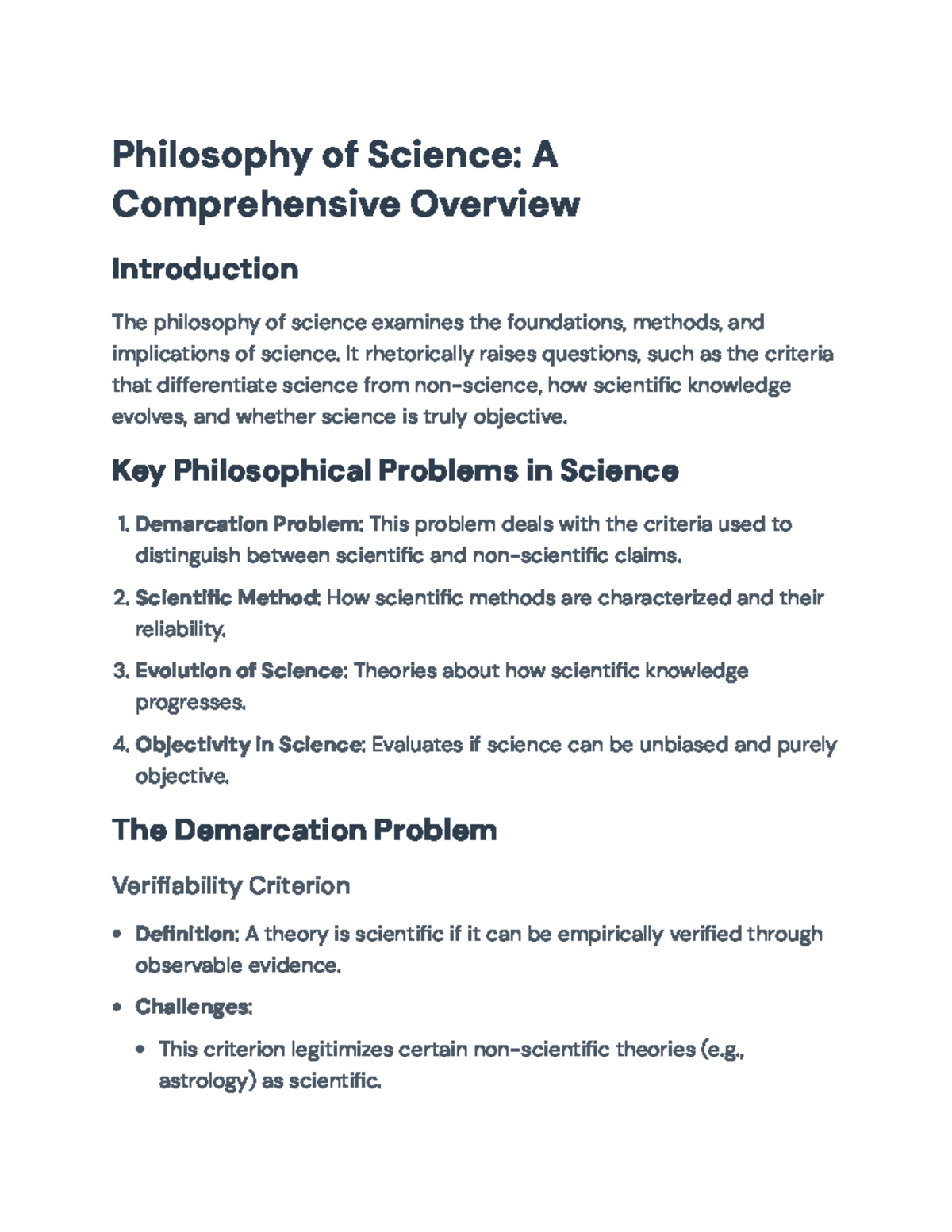 Philosophy of Science: Key Concepts and Theories (PHIL101) - Philosophy ...