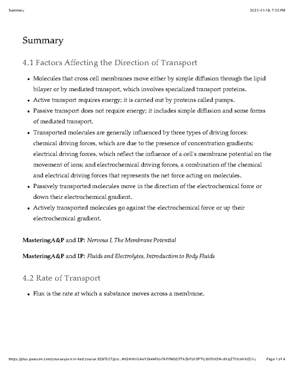 Lecture Notes: Transport Mechanisms in Cells - Studocu