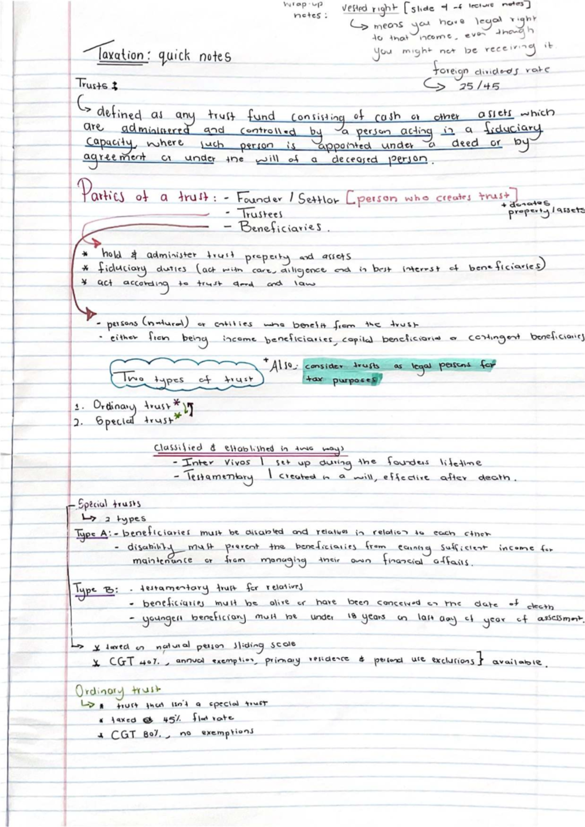 Trusts: Key Concepts and Legal Framework - Student Notes - Studocu