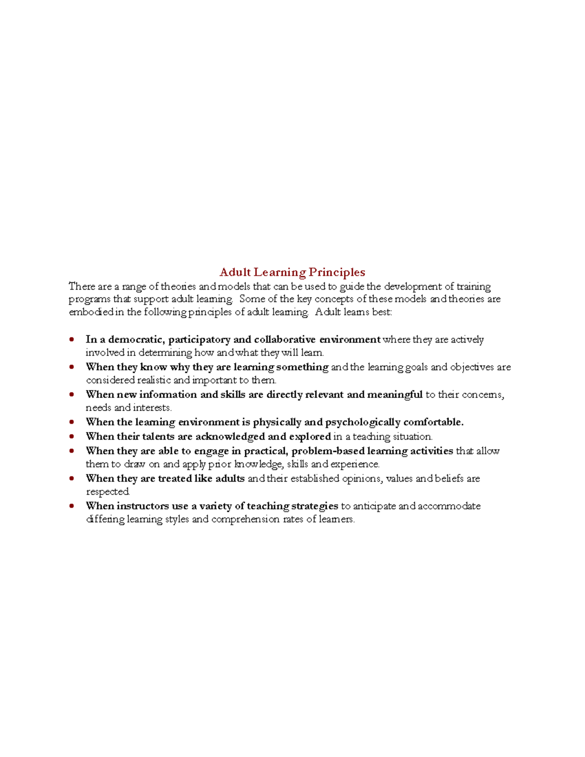 AETC Training Programs: Assessing Adult Learning Principles Integration ...