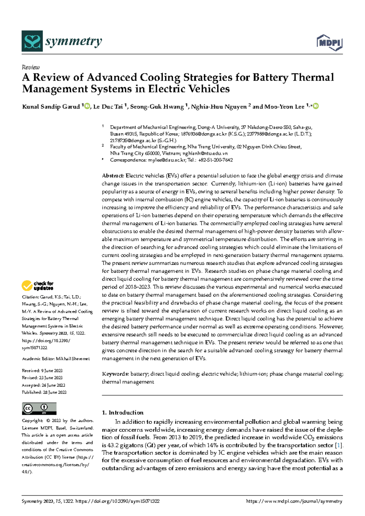 SS Symmetry Review: Advanced Cooling Strategies for Battery Thermal ...