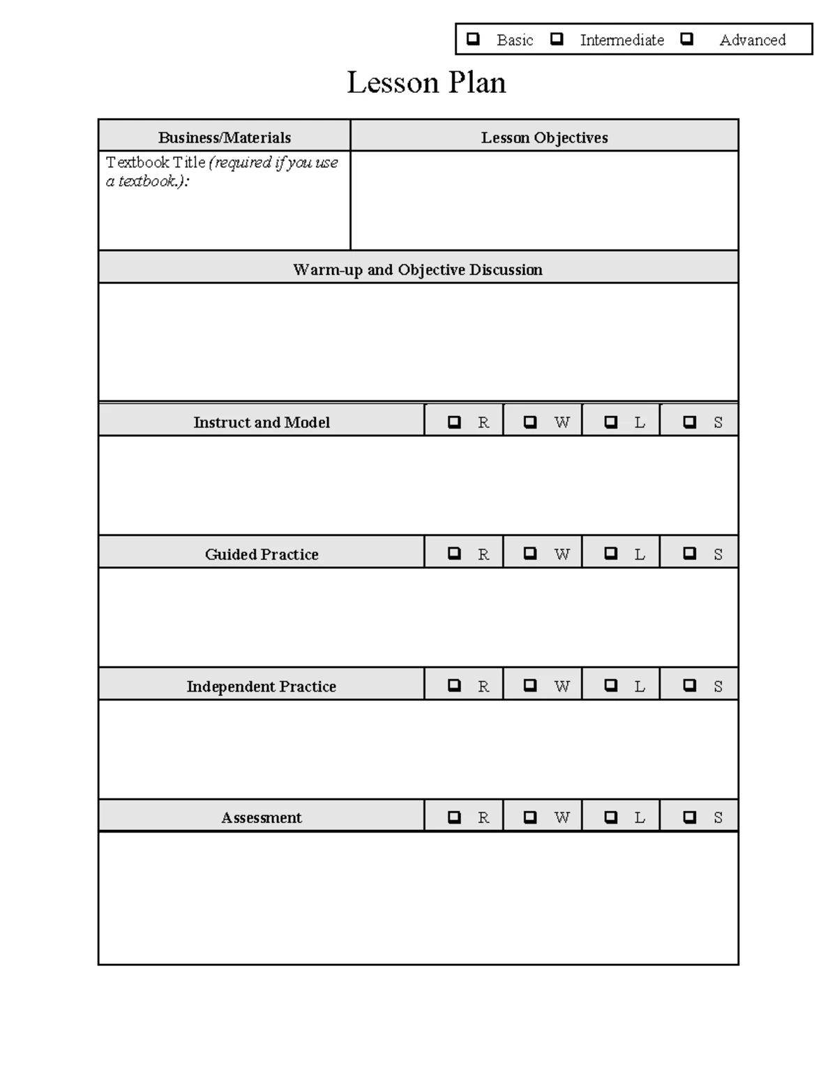Intermediate Advanced Lesson Plan: Chart Types & Interpretation - Studocu
