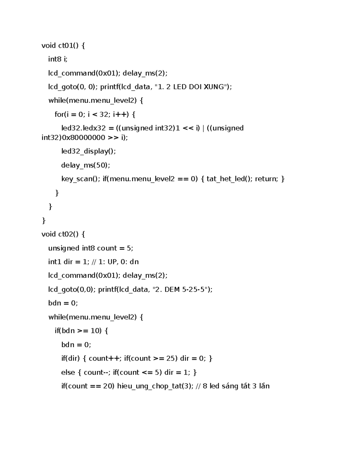 Microcontroller Programming: CT01-CT09 Functions Overview - Studocu