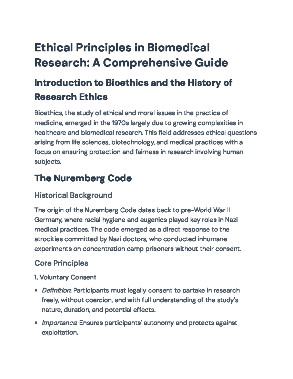 Ethical Principles in Biomedical Research: A Comprehensive Overview ...